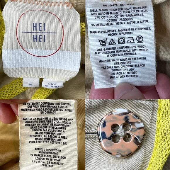 Anthro Hei Hei Khaki Tiered Swing Trench Coat womens medium - Picture 11 of 13